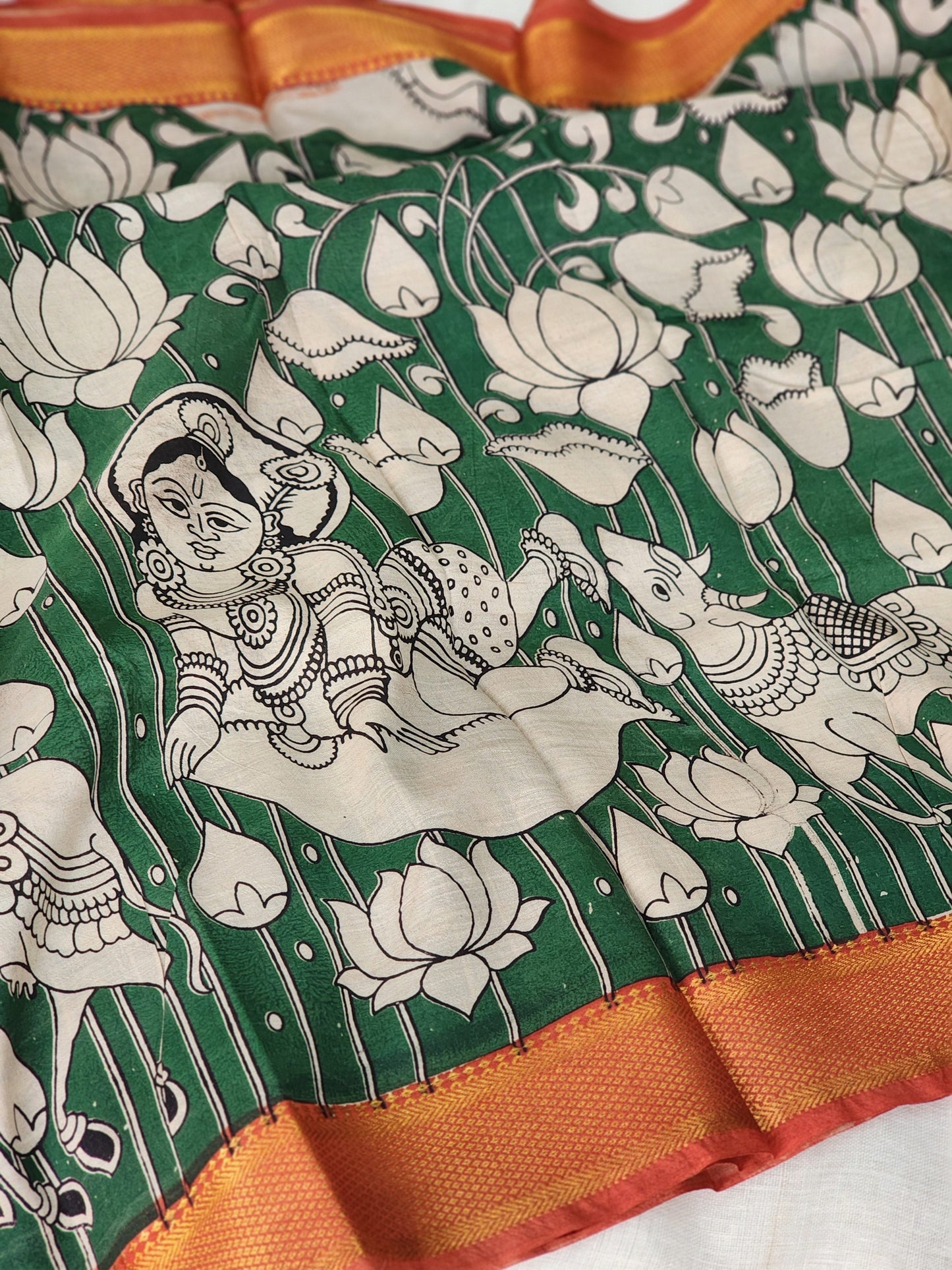 Green Kalamkari Silk Saree