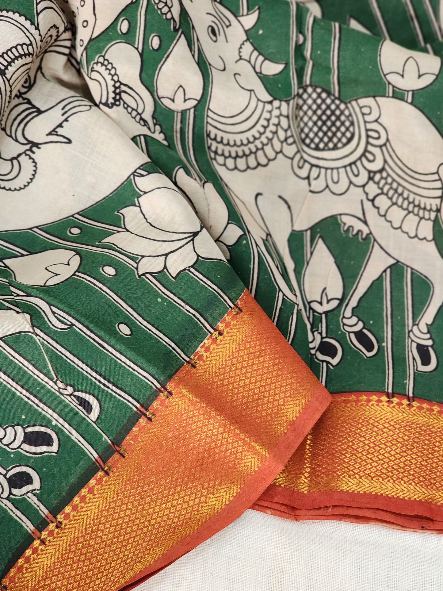 Green Kalamkari Silk Saree