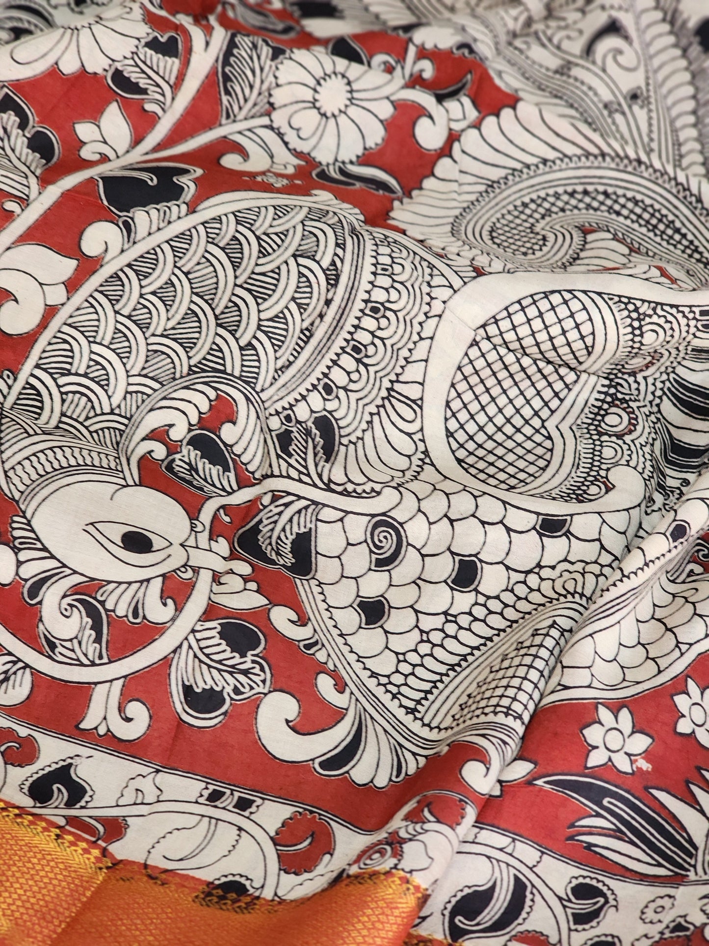 Green Kalamkari Silk Saree