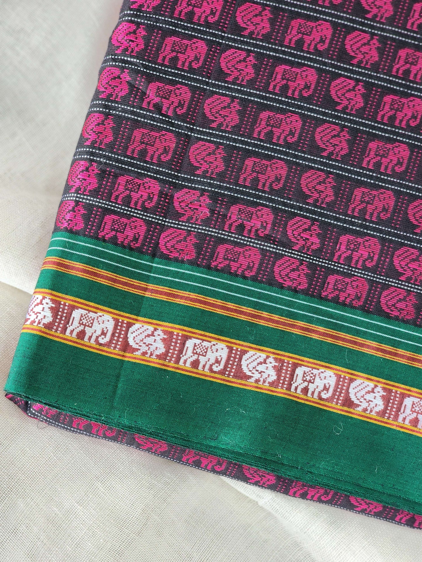 Pink khun cotton saree