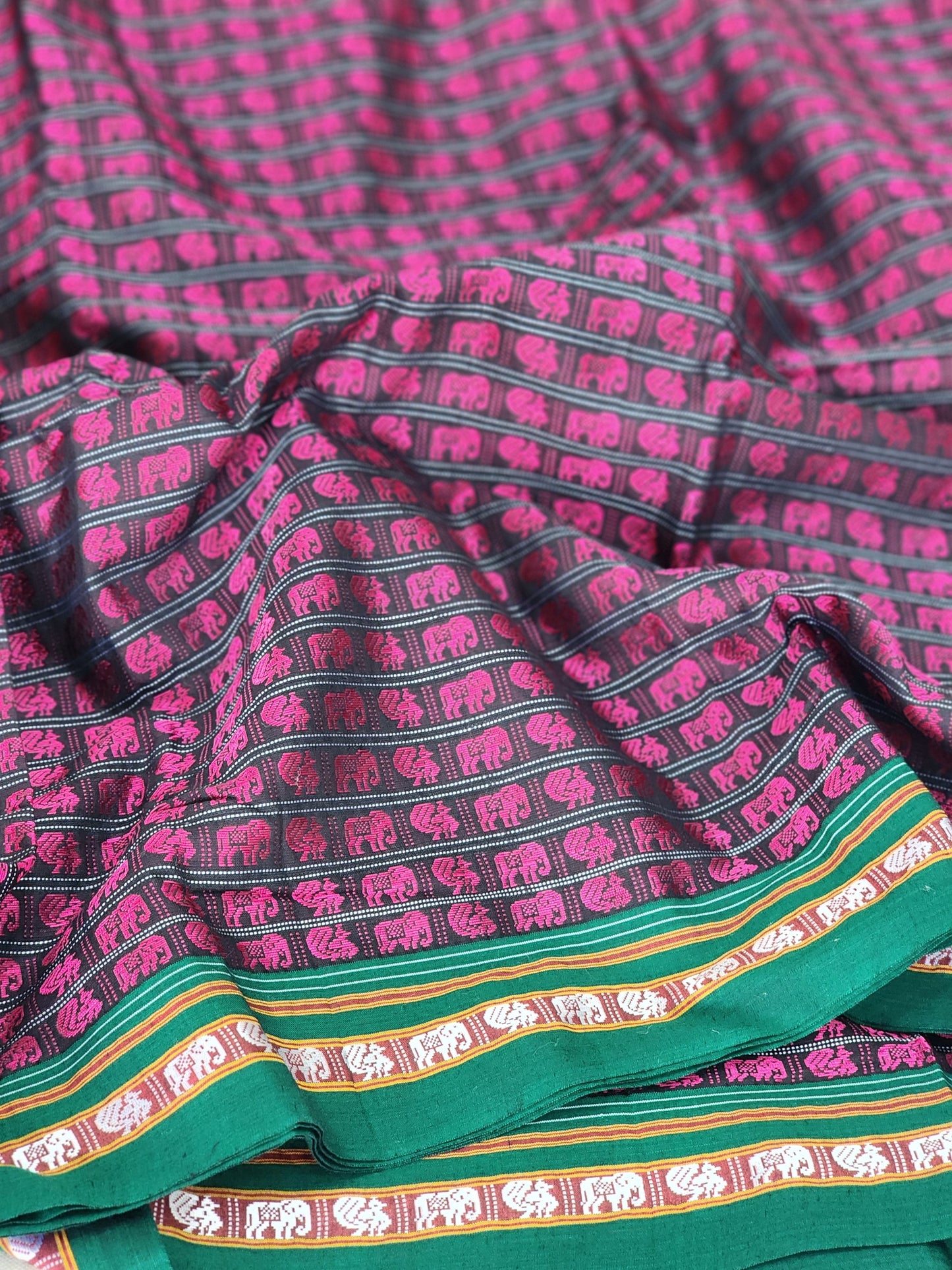 Pink khun cotton saree