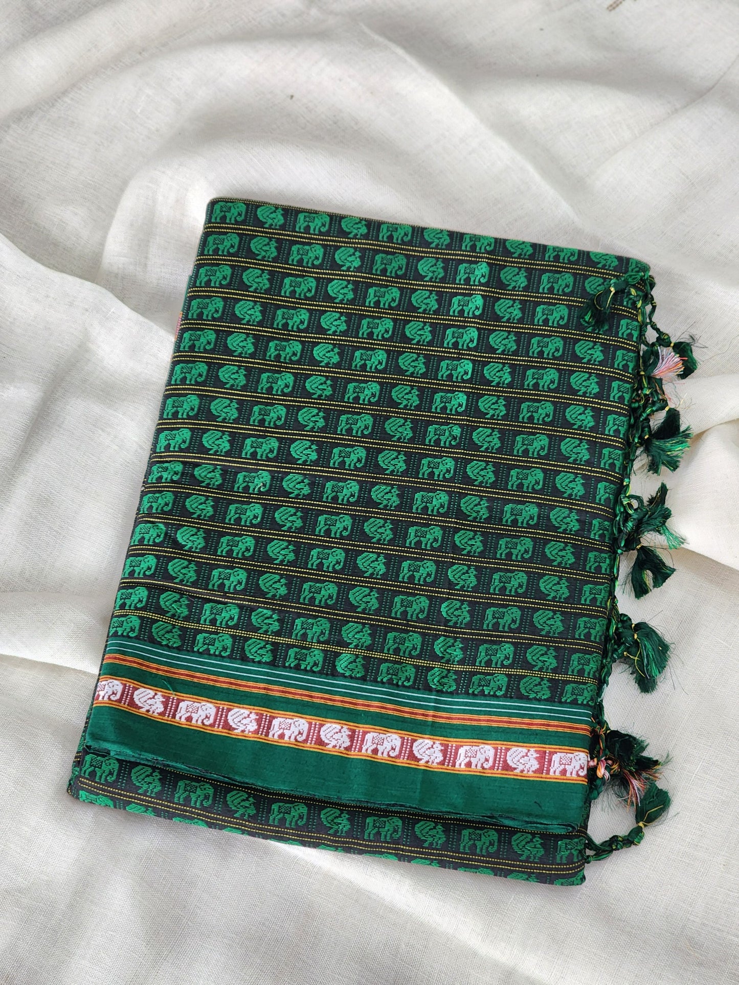 Green khun cotton saree