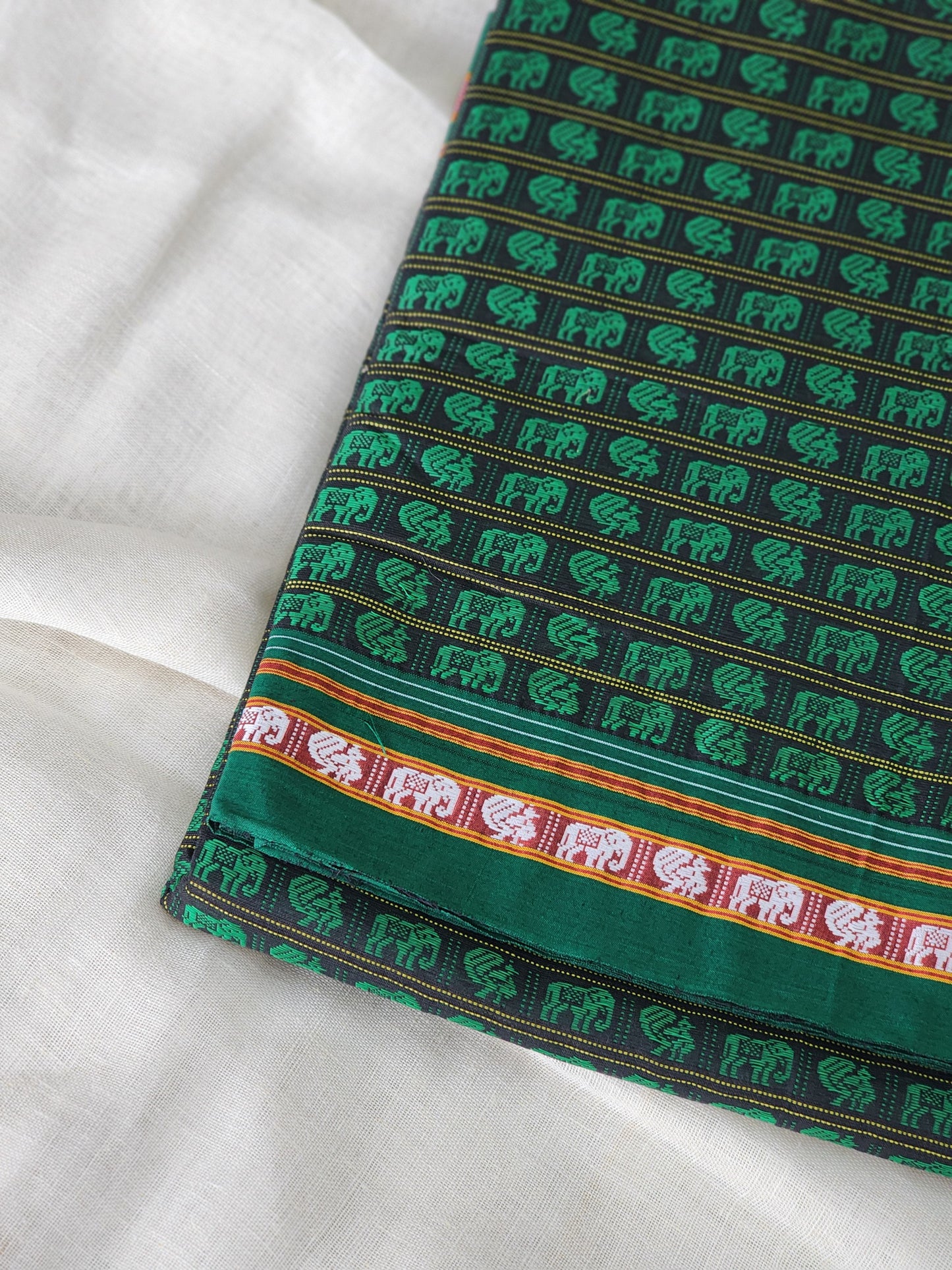 Green khun cotton saree