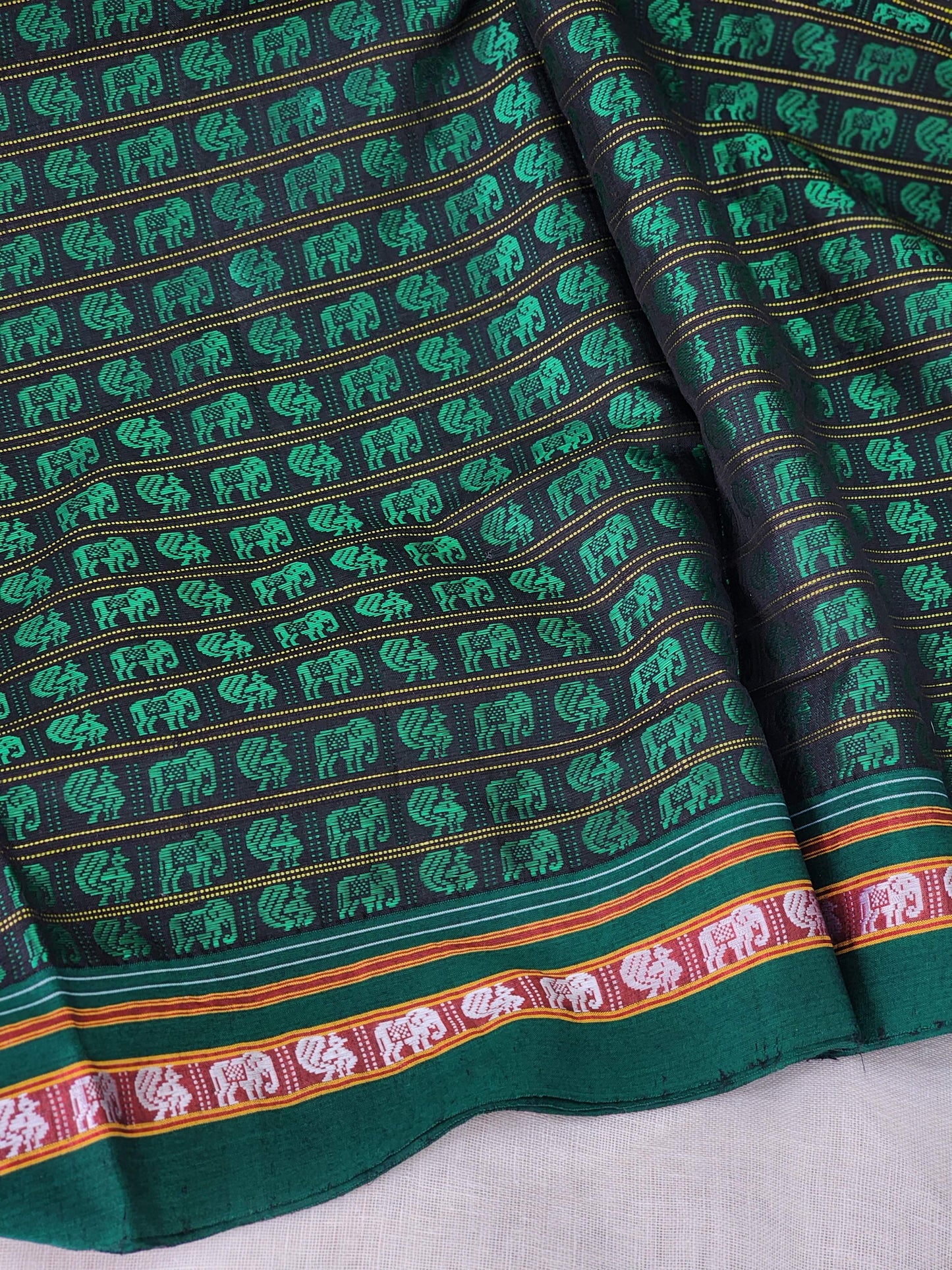Green khun cotton saree