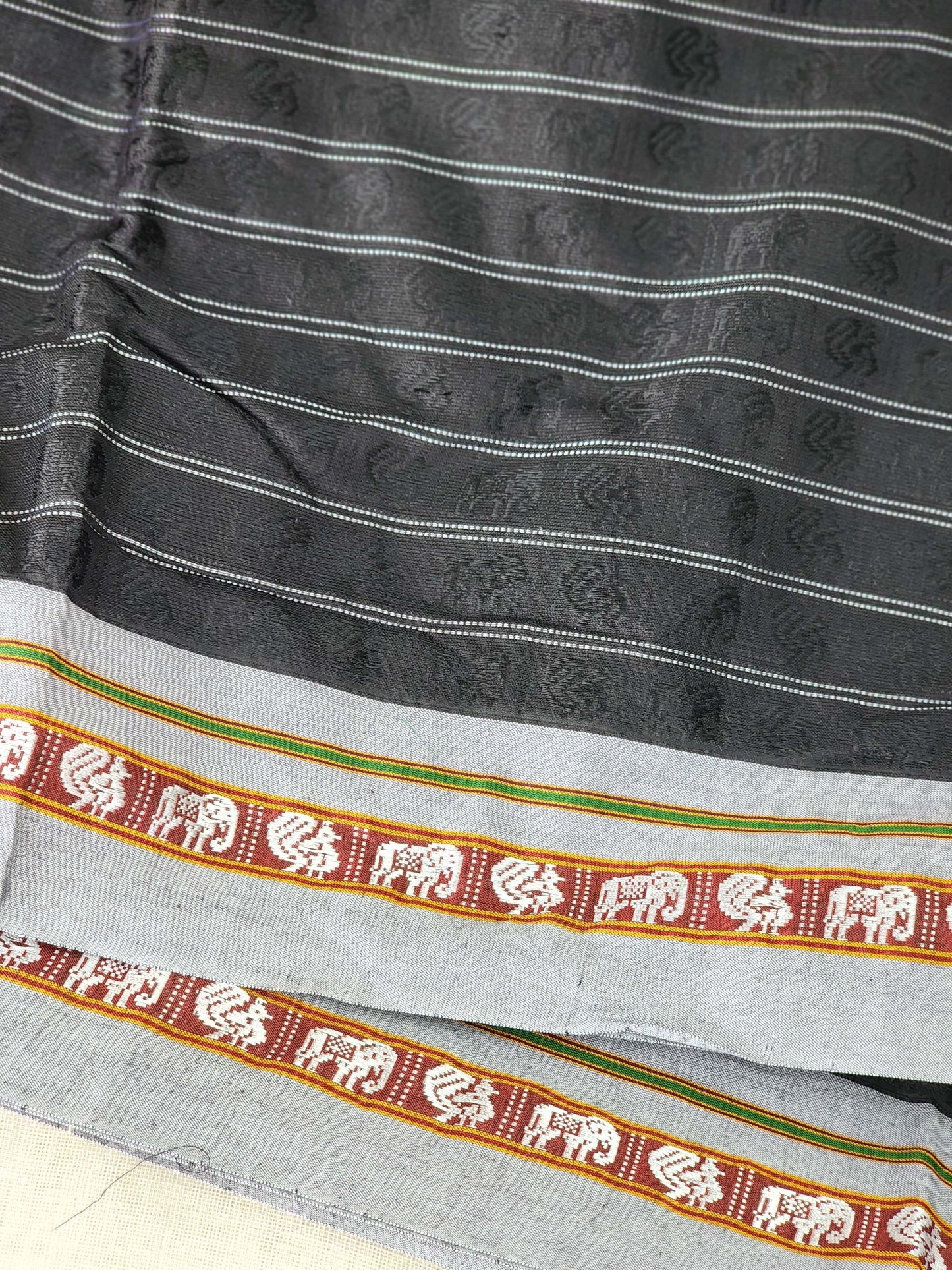 Black khun cotton saree
