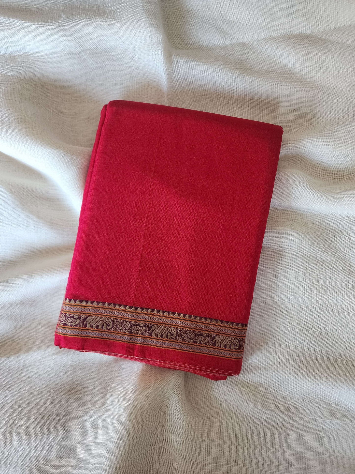 Pink narayanpet cotton saree