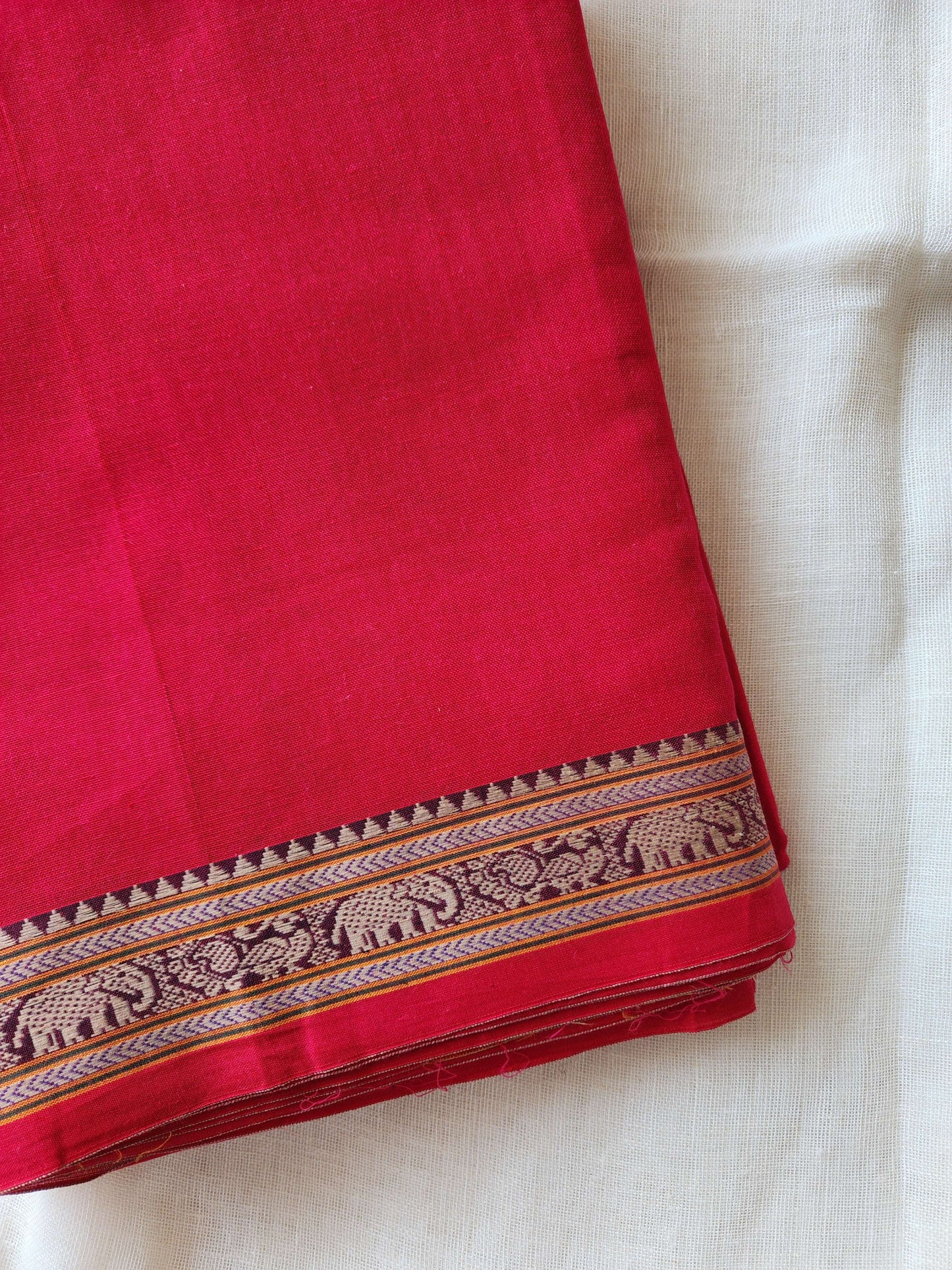 Pink narayanpet cotton saree