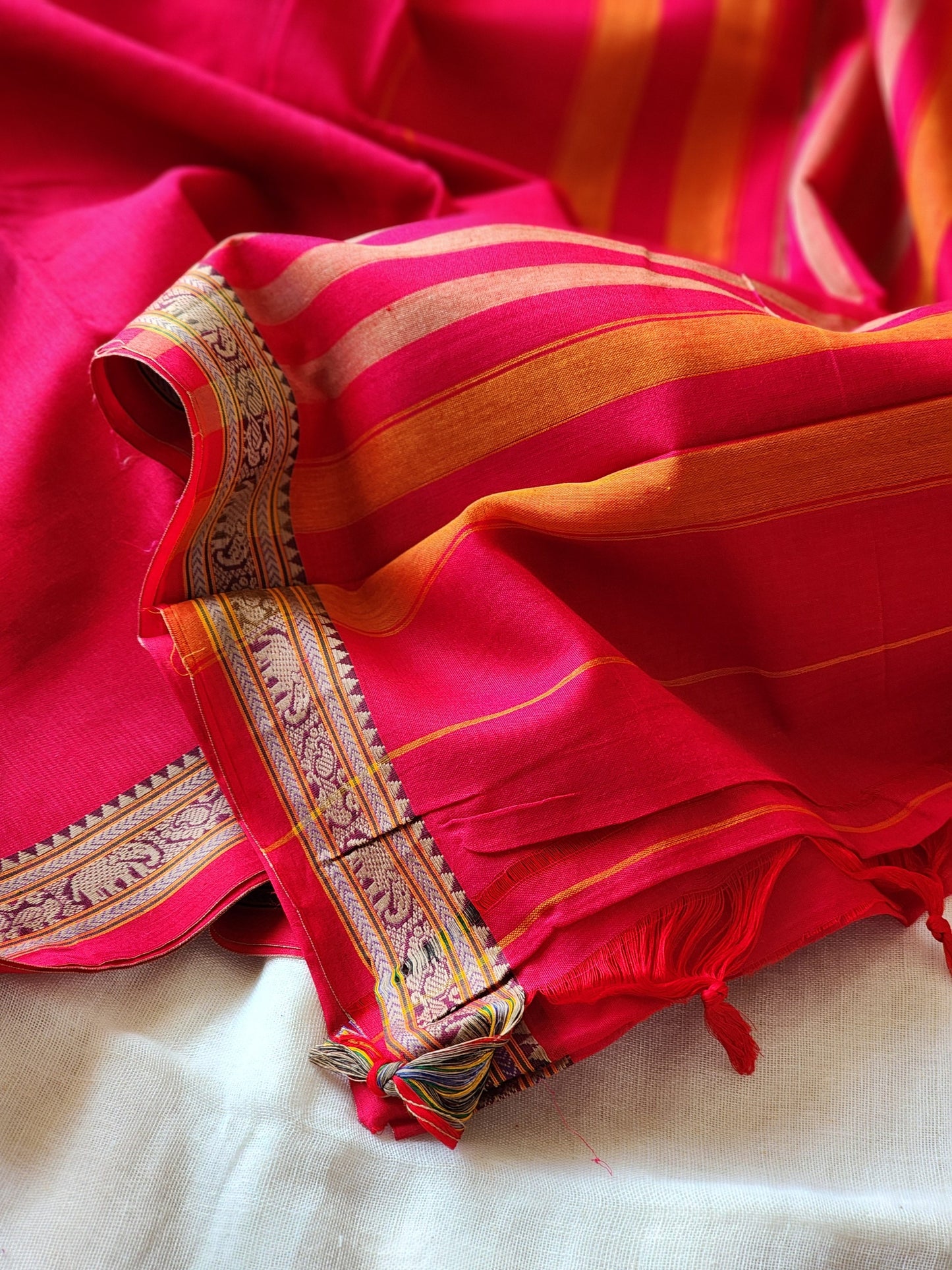 Pink narayanpet cotton saree