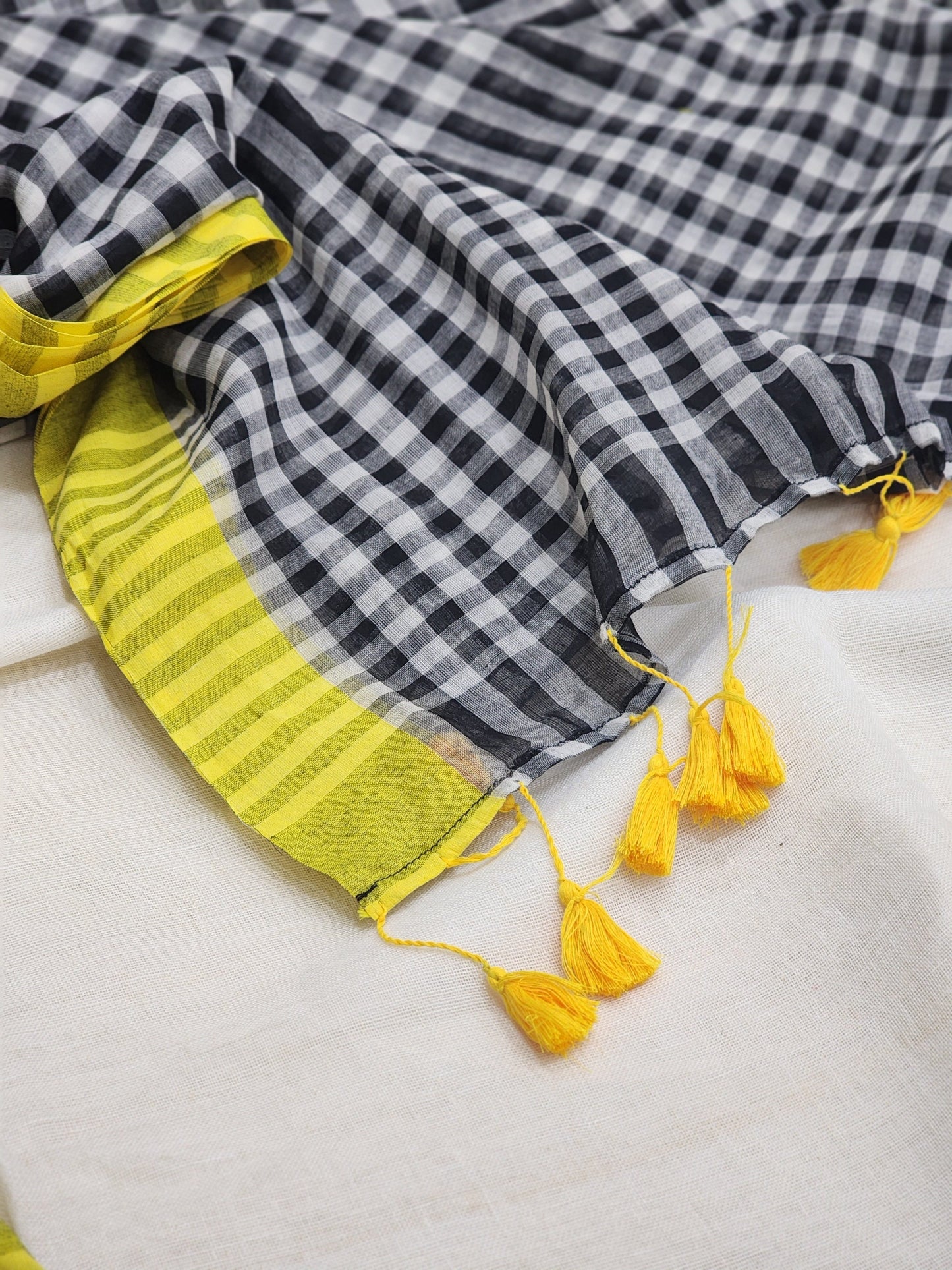 Black Cotton Handloom Saree