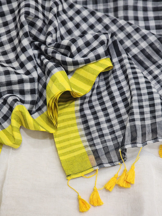 Black Cotton Handloom Saree