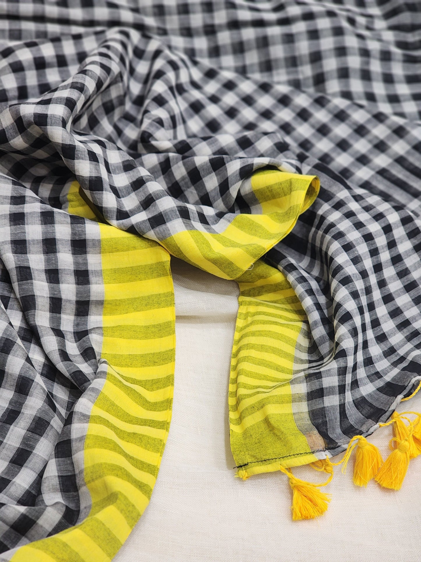 Black Cotton Handloom Saree