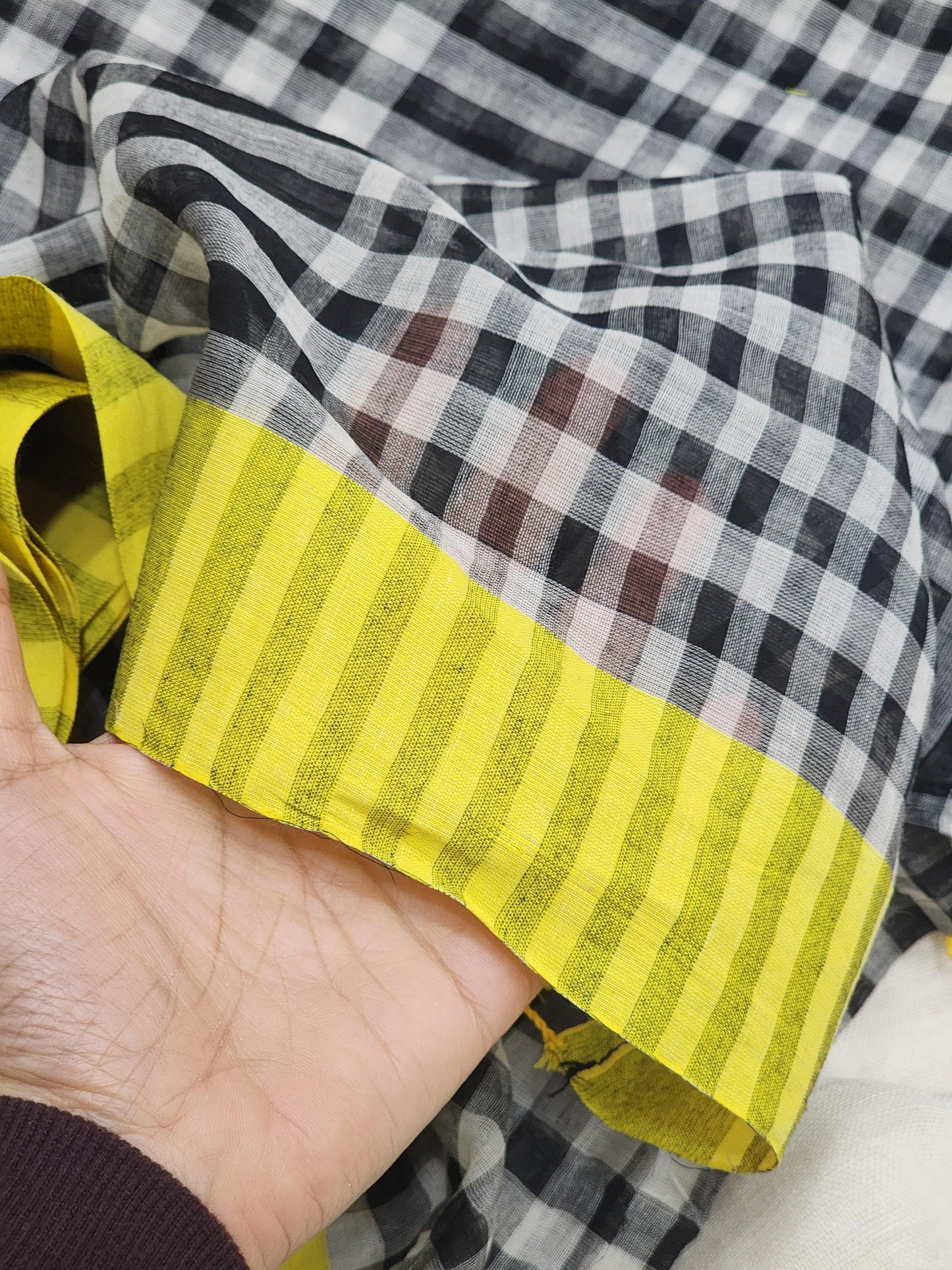 Black Cotton Handloom Saree