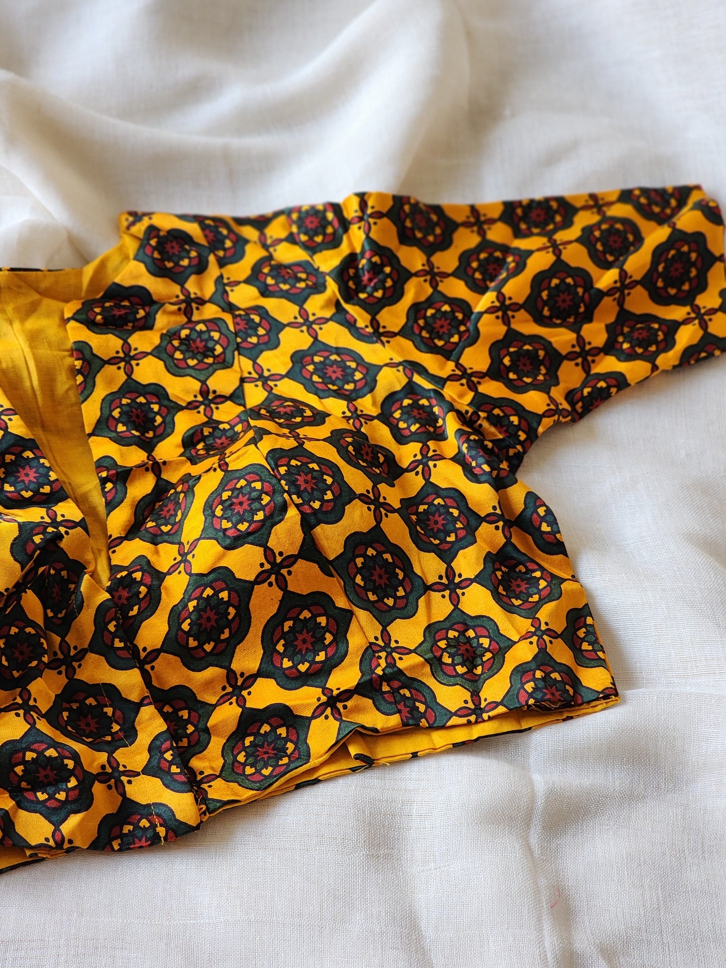 Mustard modal silk blouse