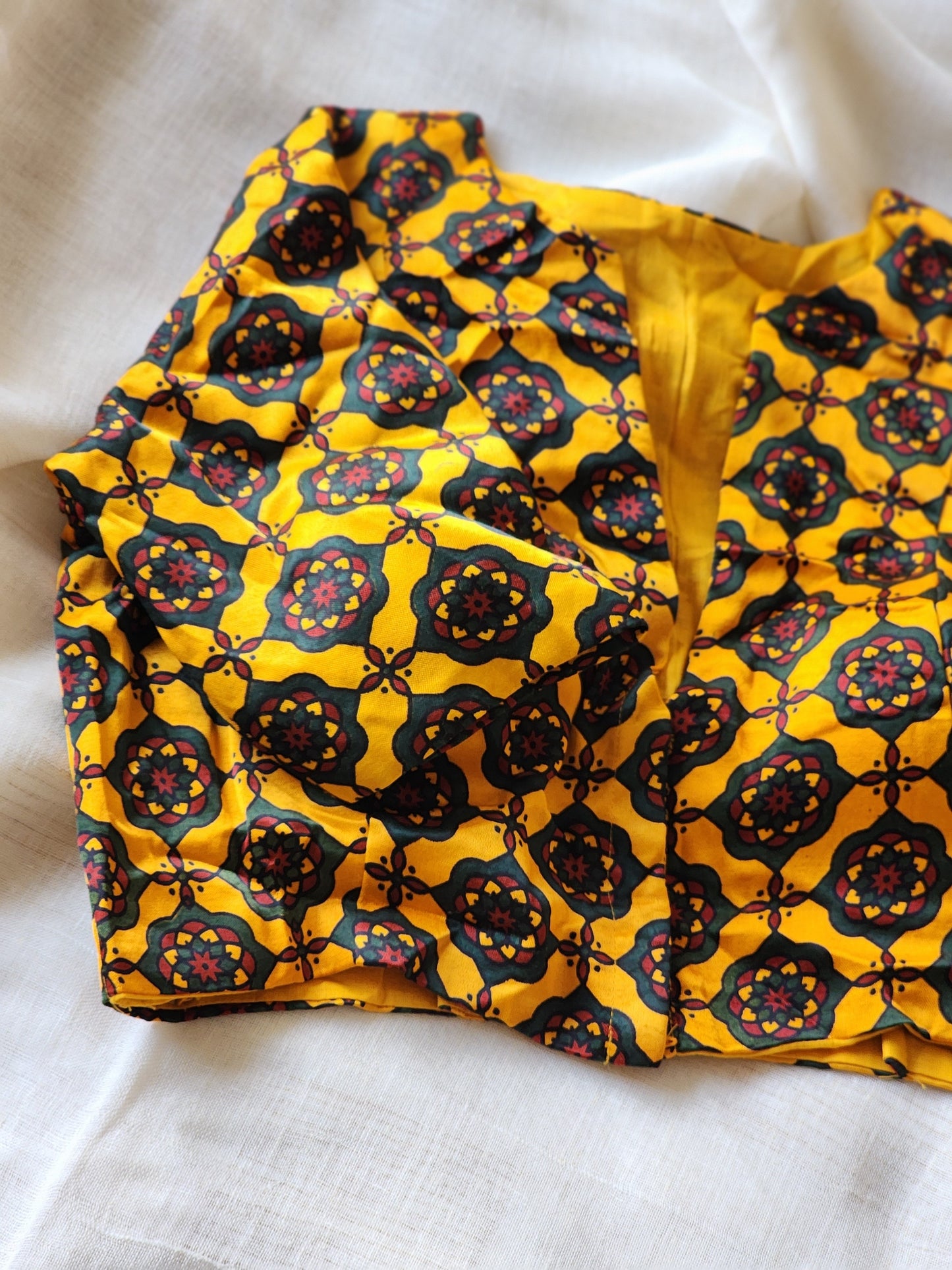 Mustard modal silk blouse