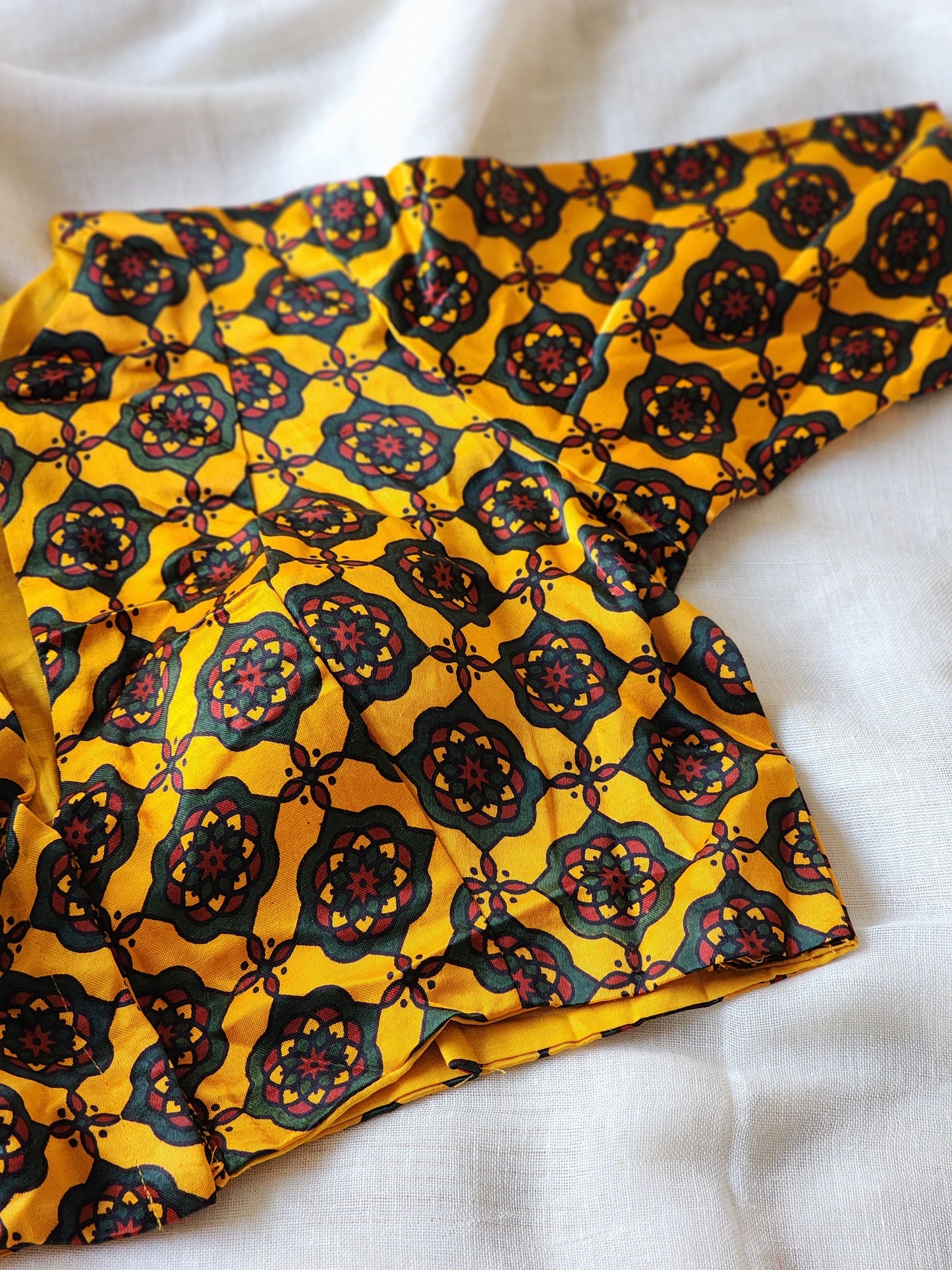 Mustard modal silk blouse