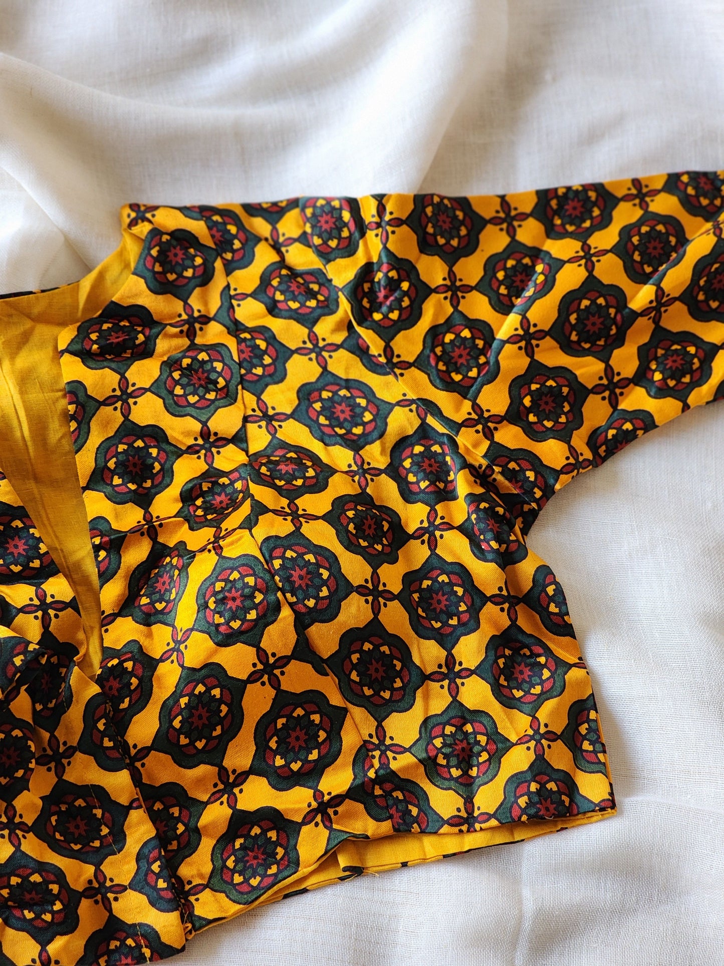 Mustard modal silk blouse