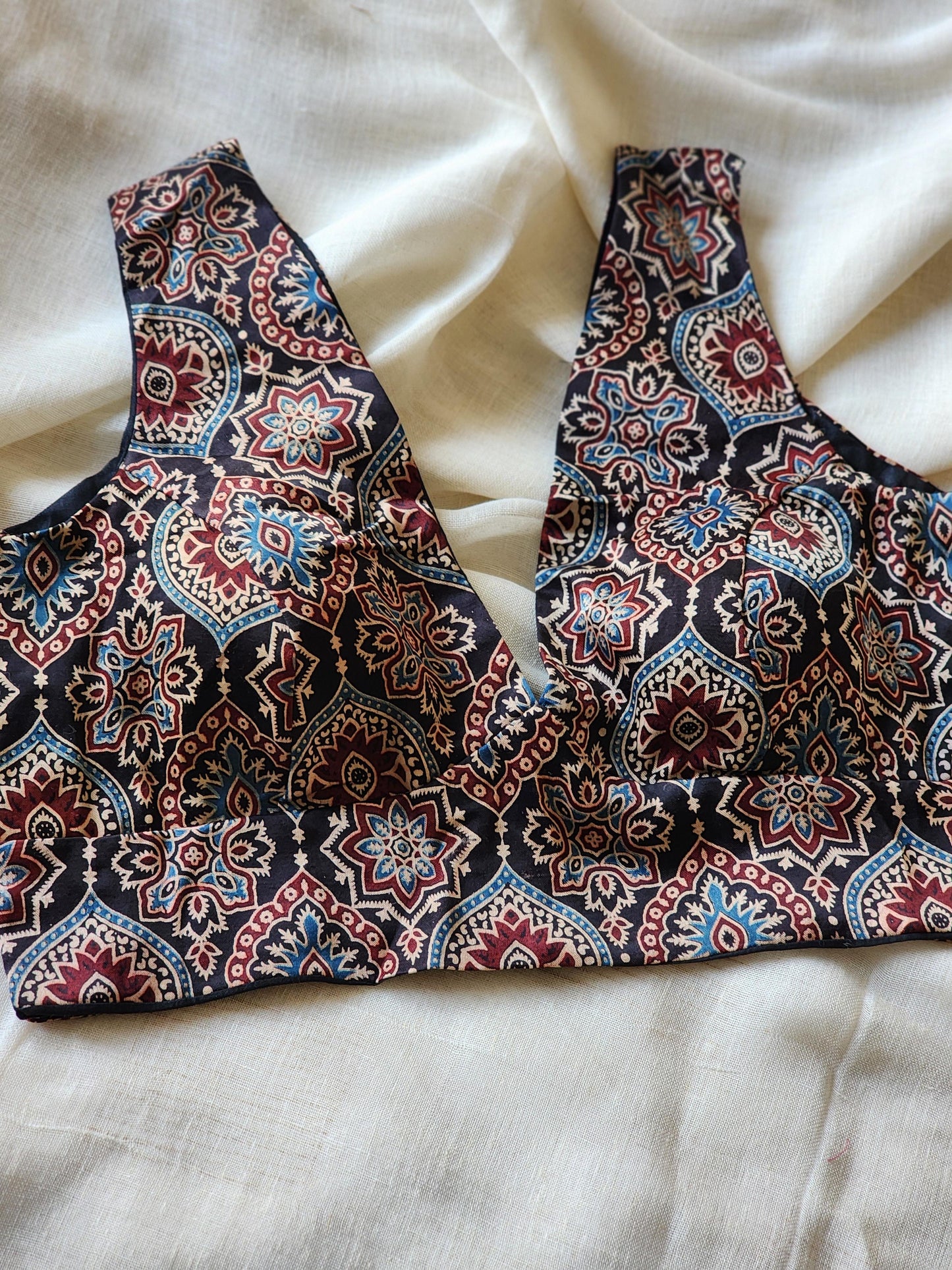 Black modal silk blouse