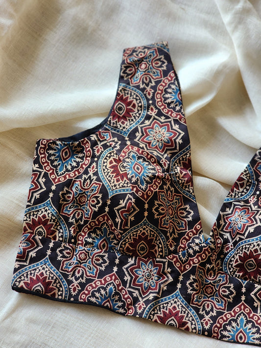 Black modal silk blouse