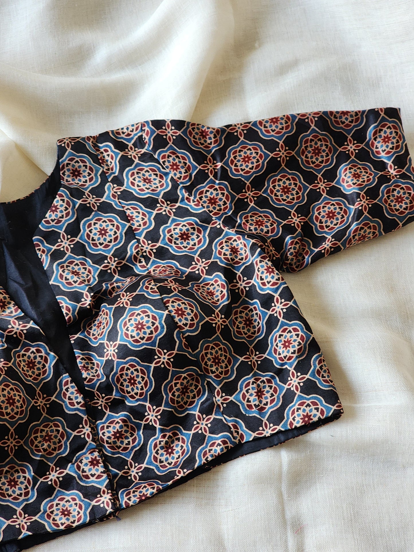 Black modal silk blouse