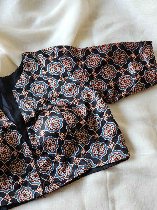 Black modal silk blouse