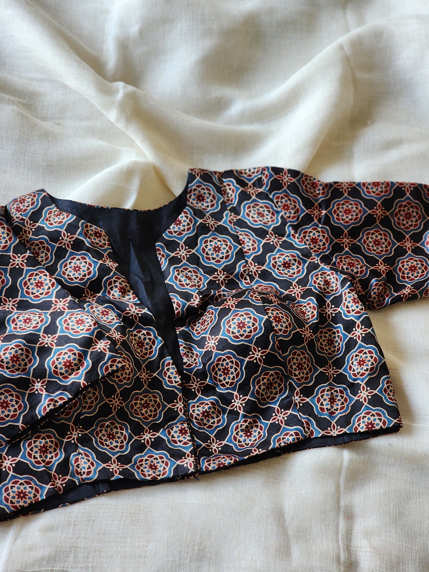 Black modal silk blouse