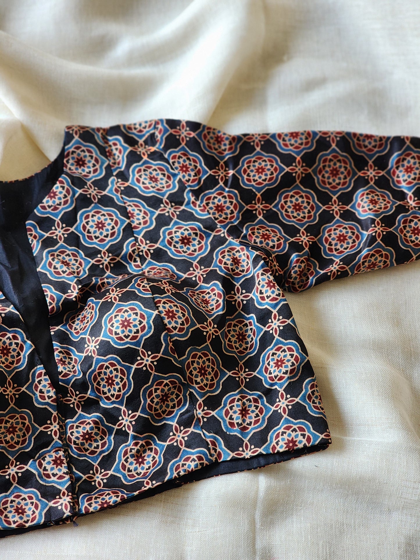 Black modal silk blouse