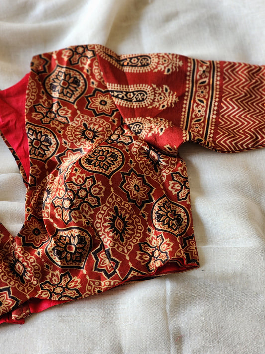 Maroon modal silk blouse