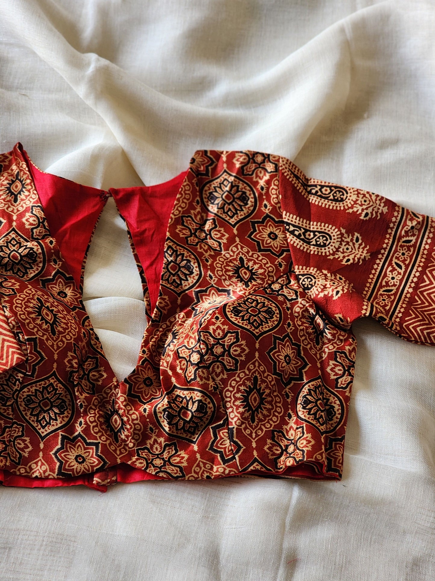 Maroon modal silk blouse