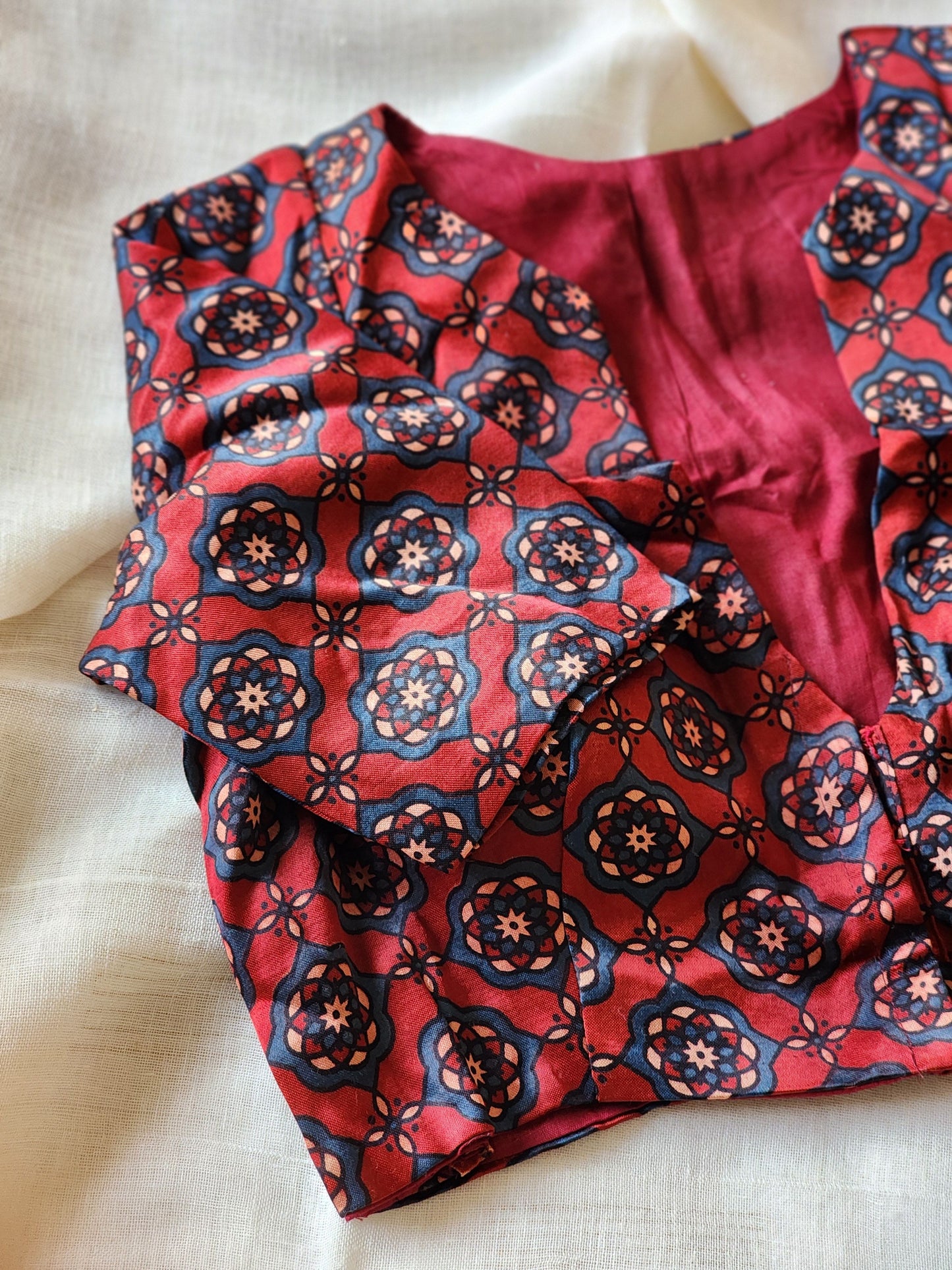 Maroon modal silk blouse