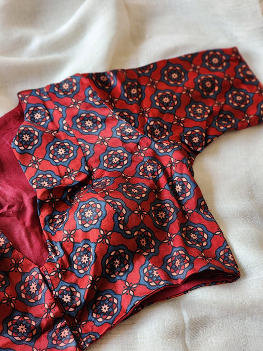 Maroon modal silk blouse