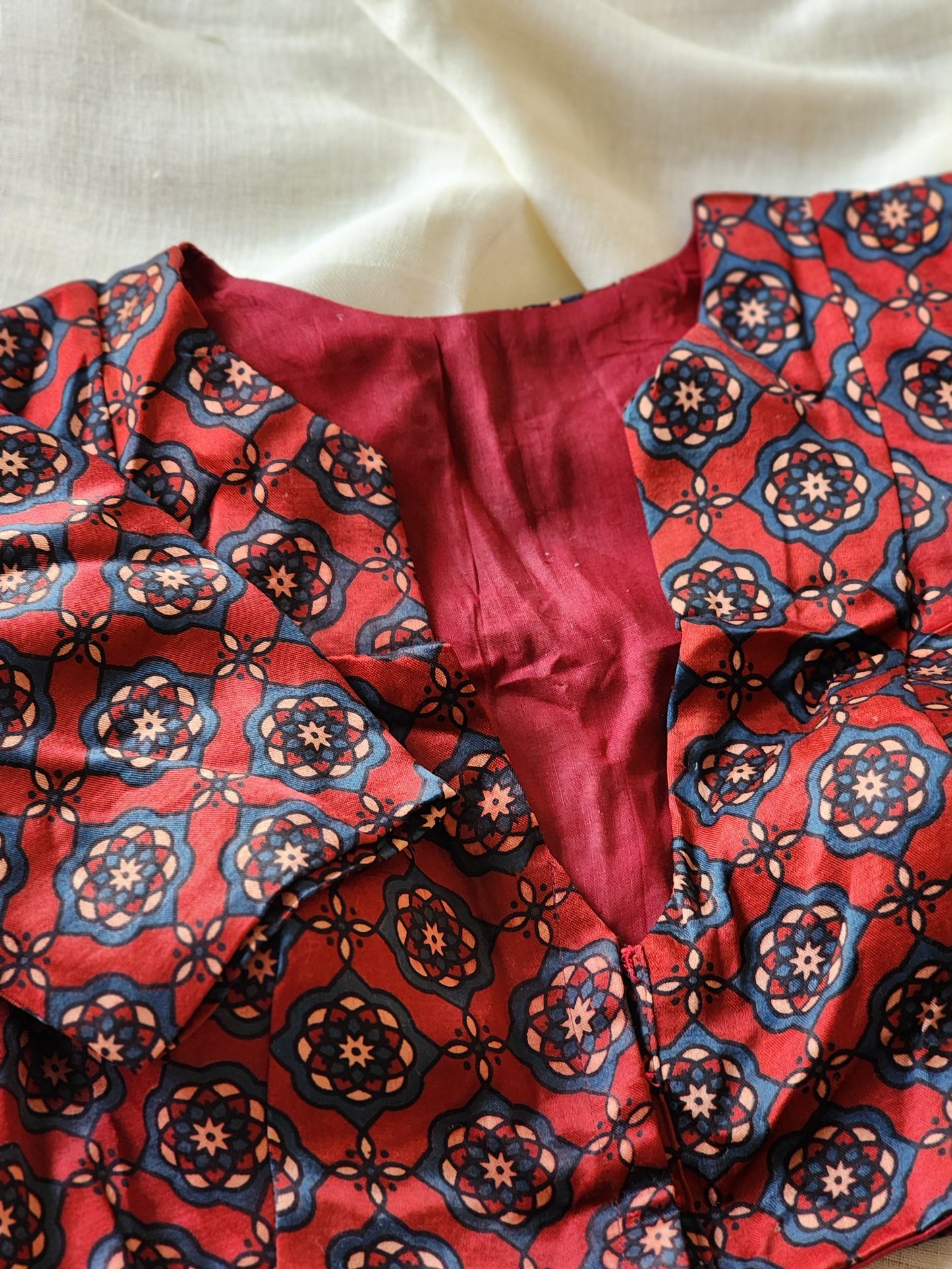 Maroon modal silk blouse