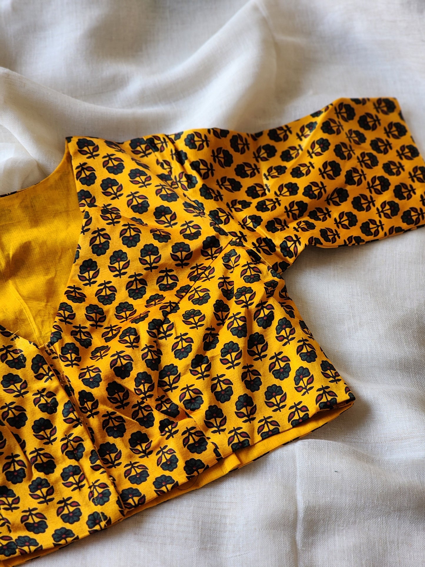 Yellow modal silk blouse