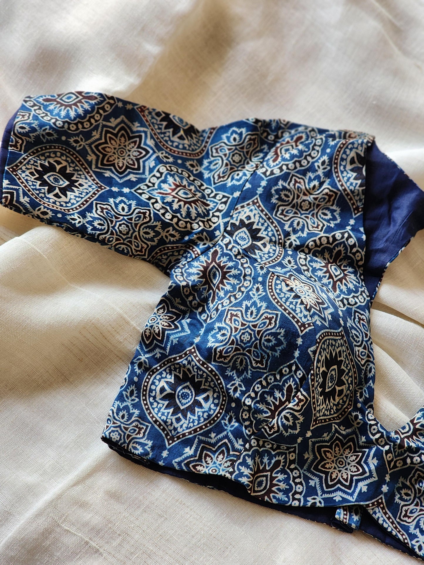 Blue modal silk blouse