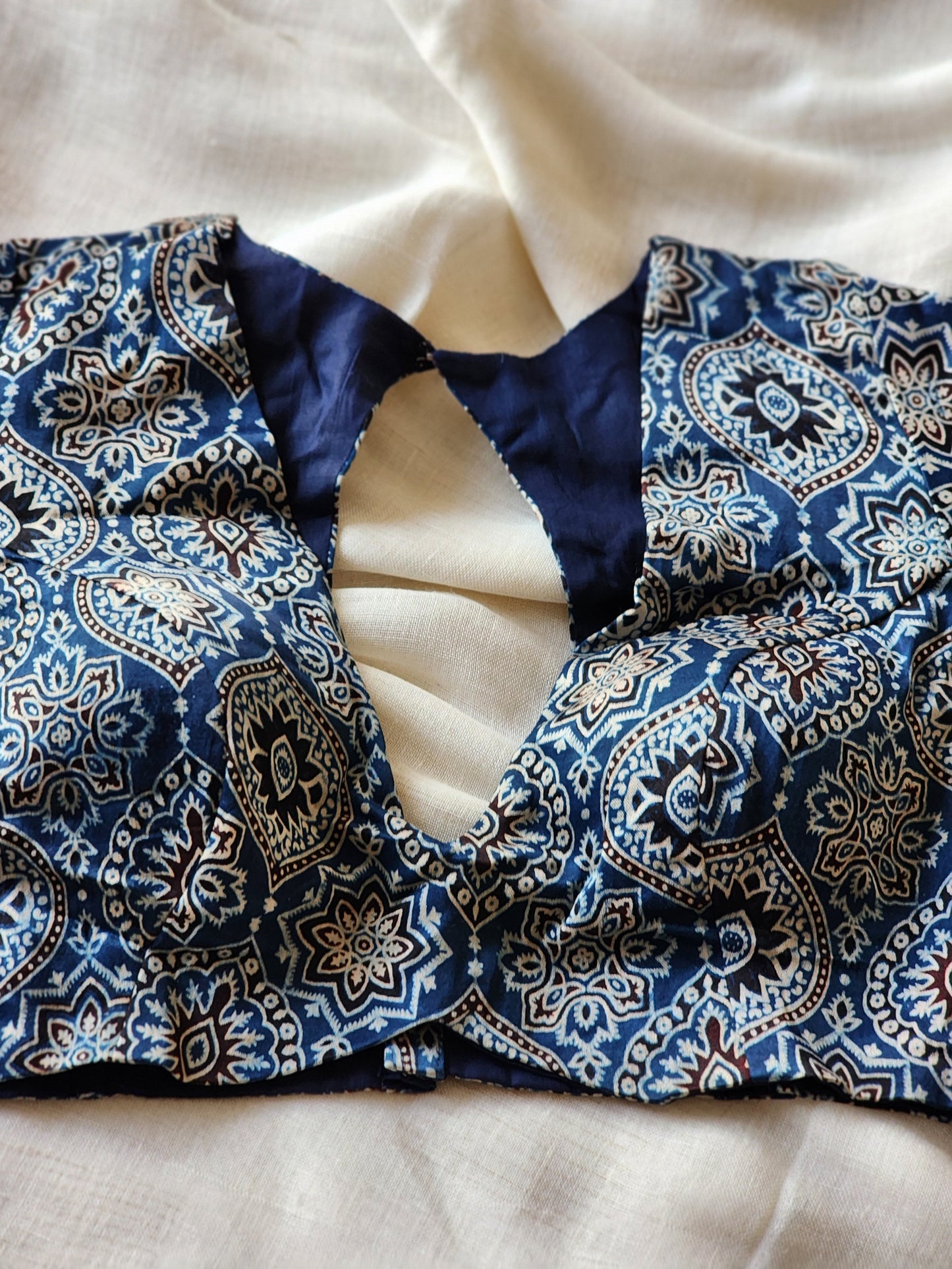 Blue modal silk blouse