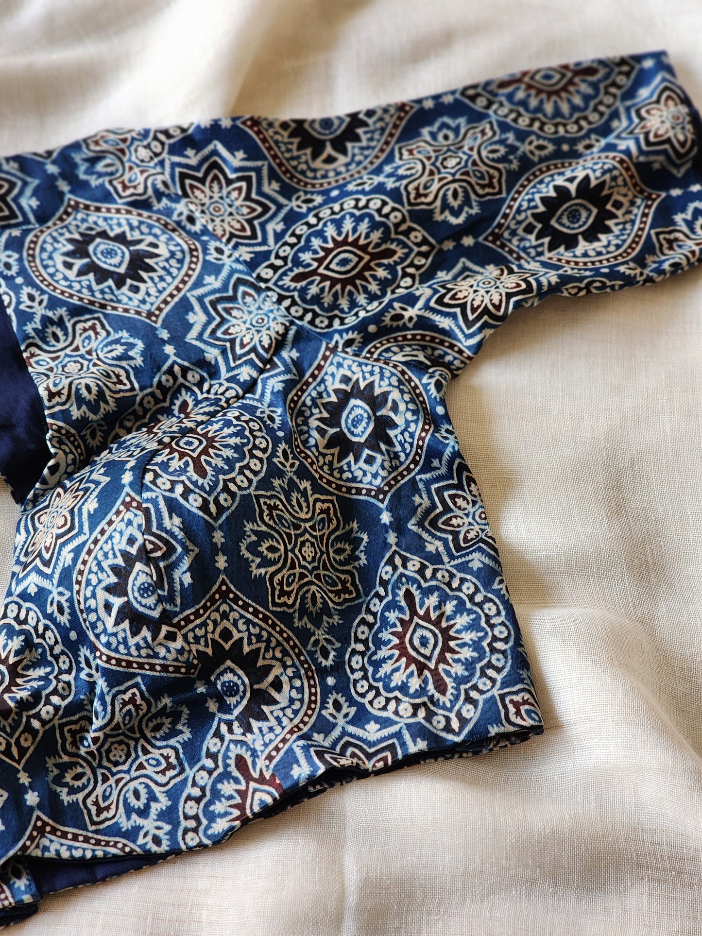 Blue modal silk blouse