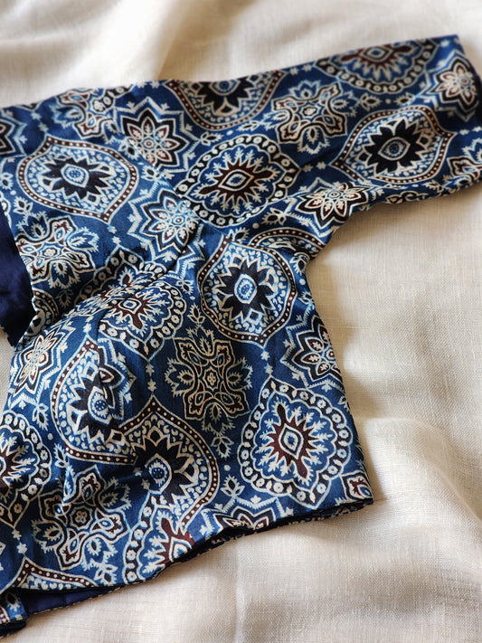 Blue modal silk blouse