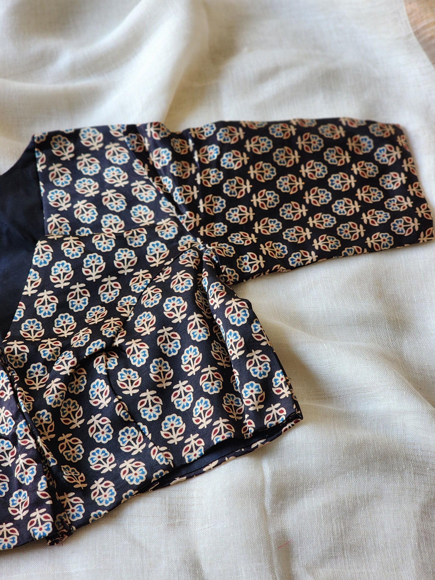 Black modal silk blouse