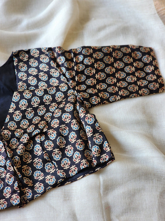 Black modal silk blouse