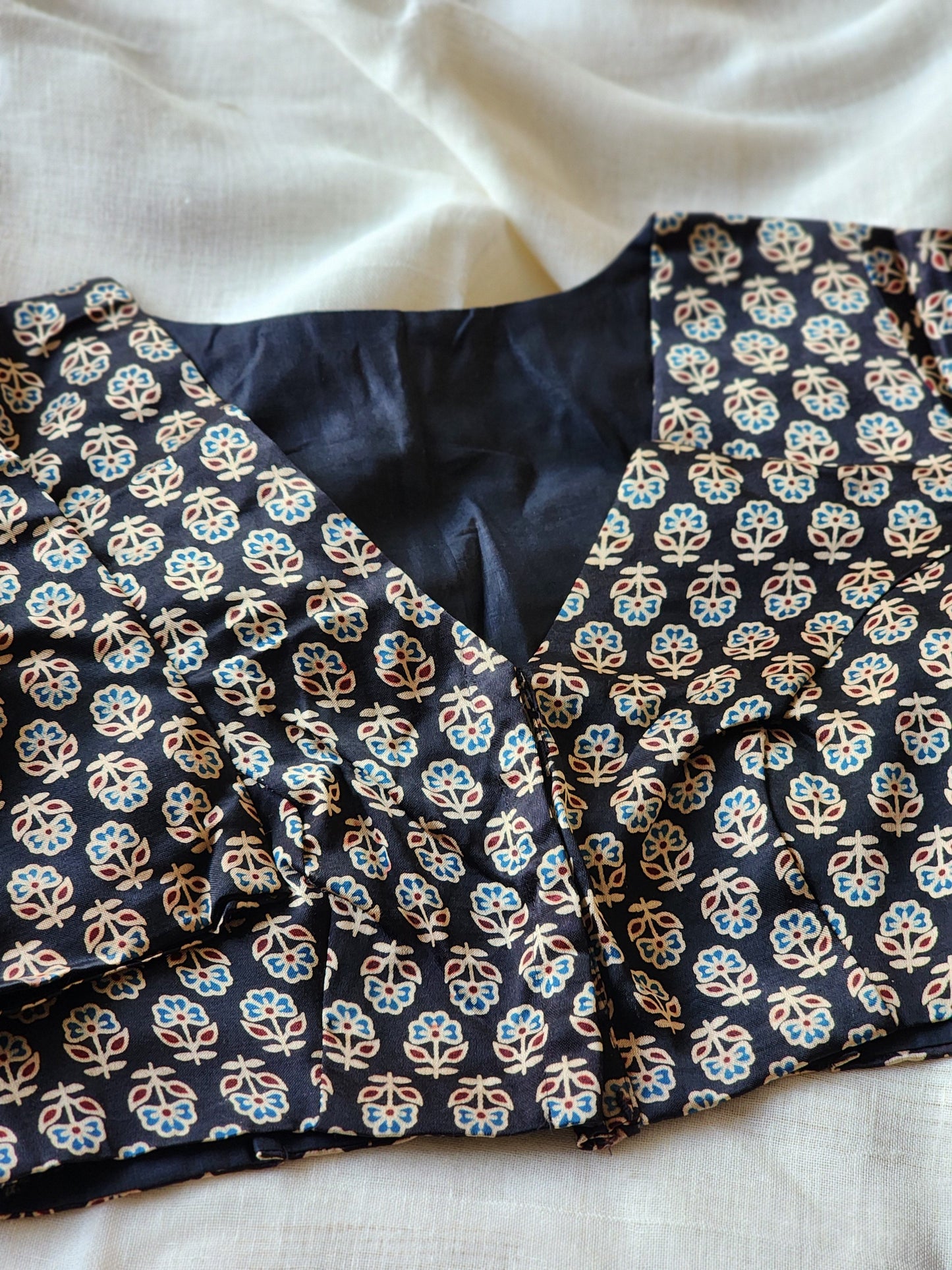 Black modal silk blouse