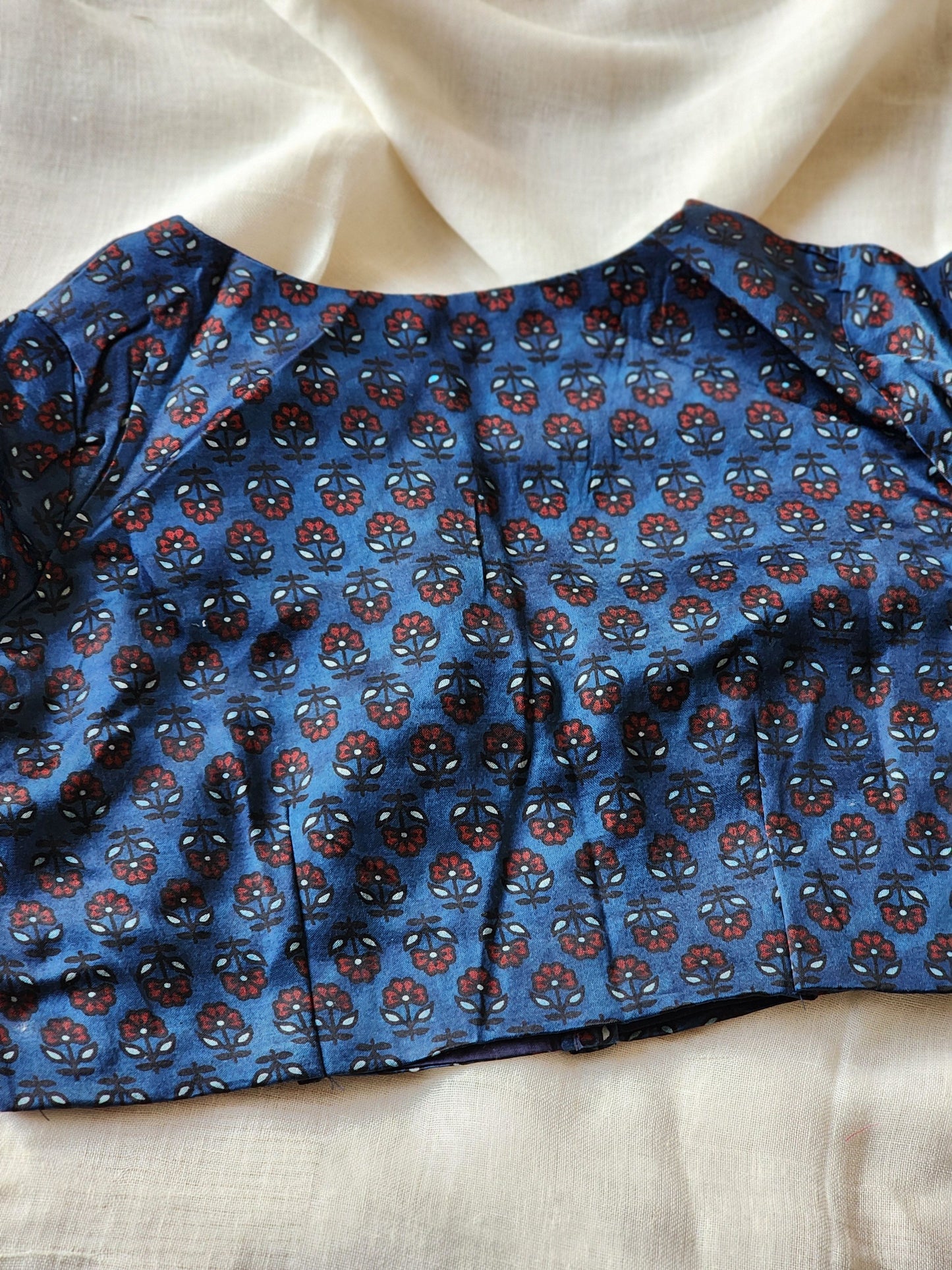 Indigo modal silk blouse