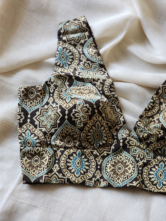 Brown modal silk blouse