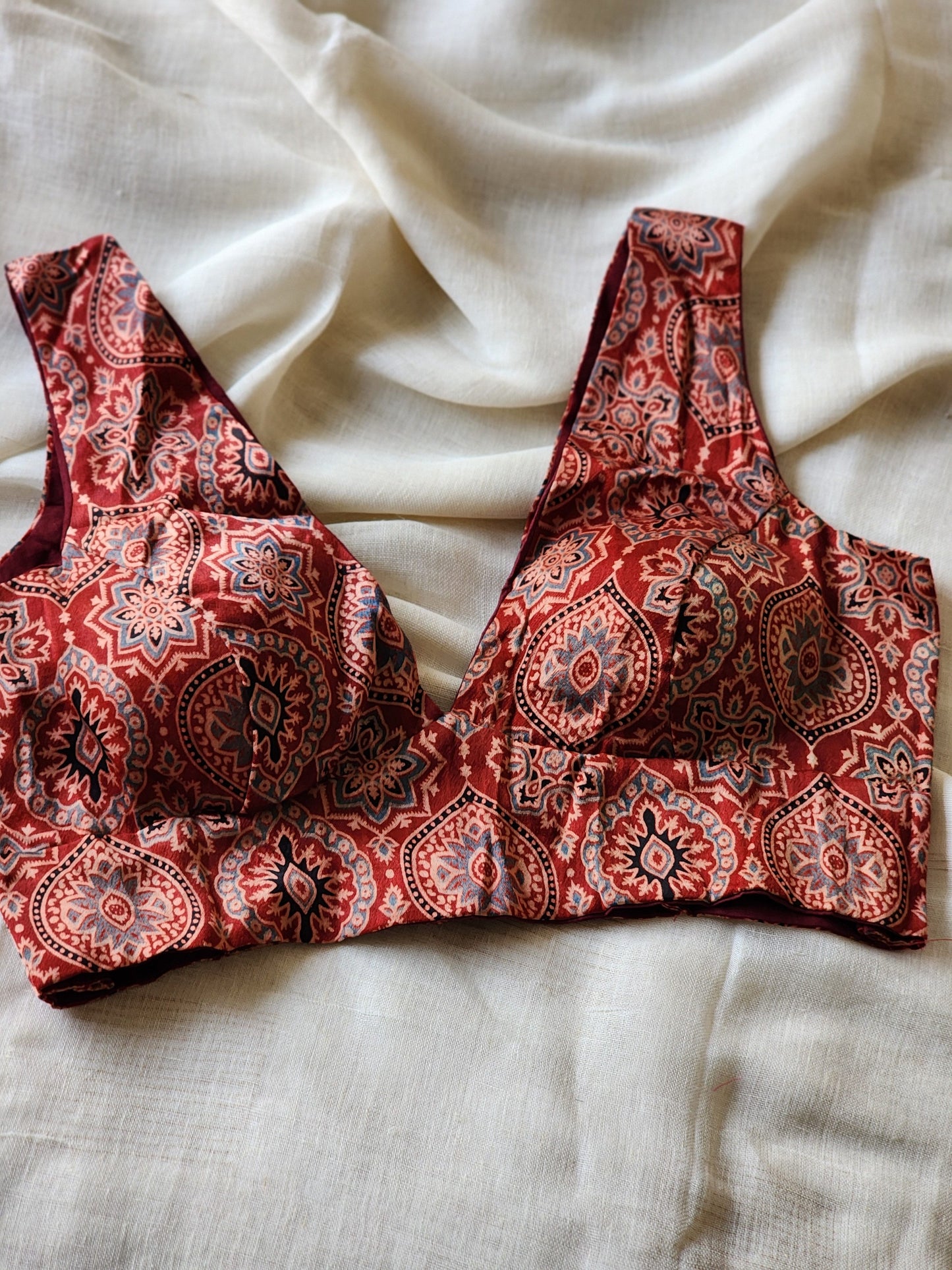 Maroon modal silk blouse