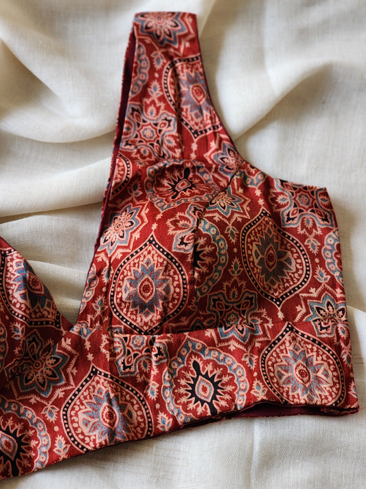 Maroon modal silk blouse