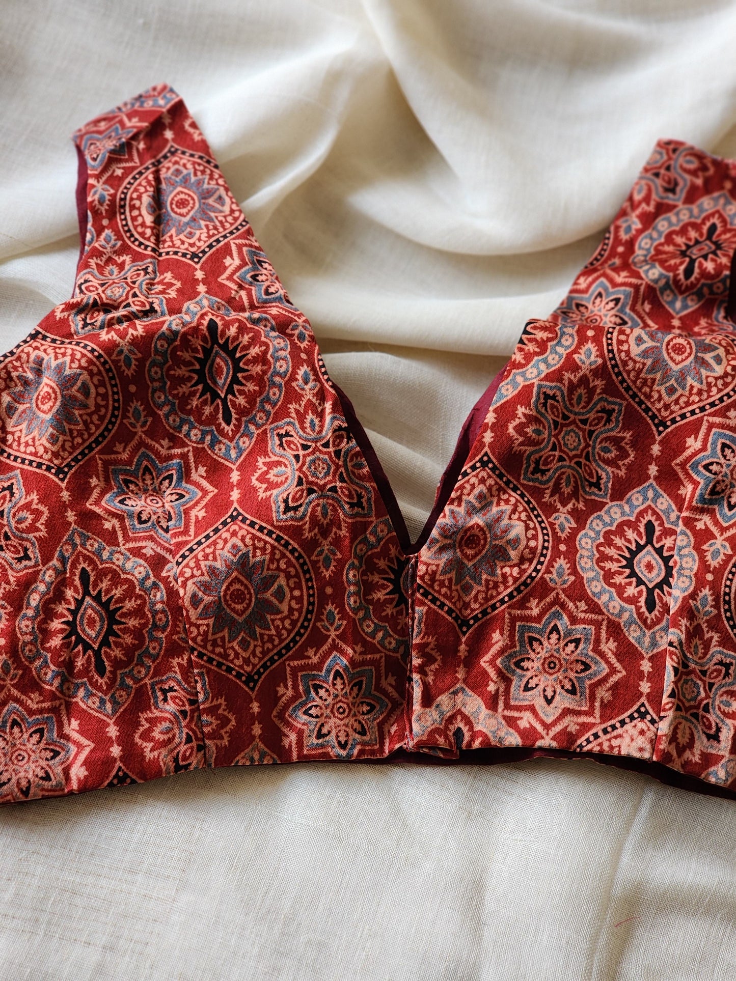 Maroon modal silk blouse