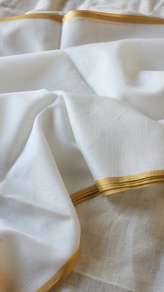 White kota silk saree