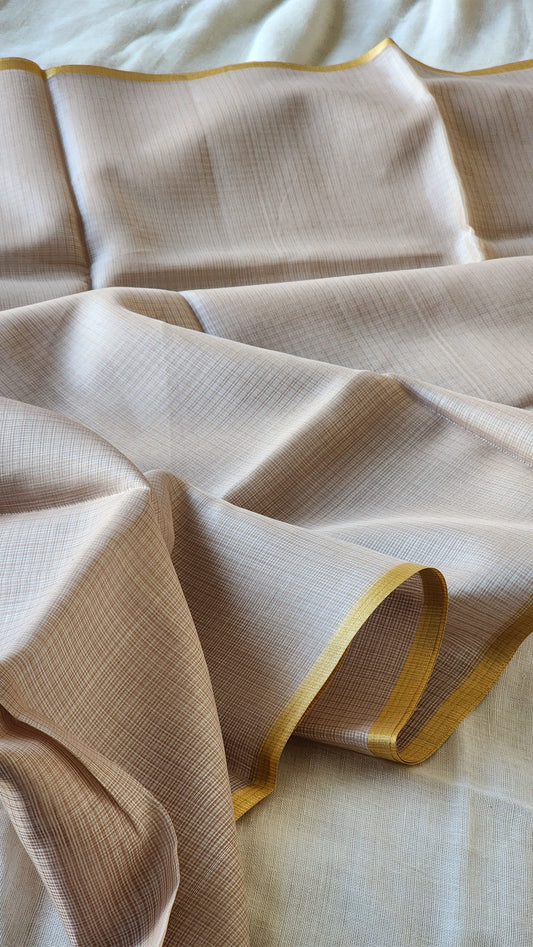Light brown kota silk saree