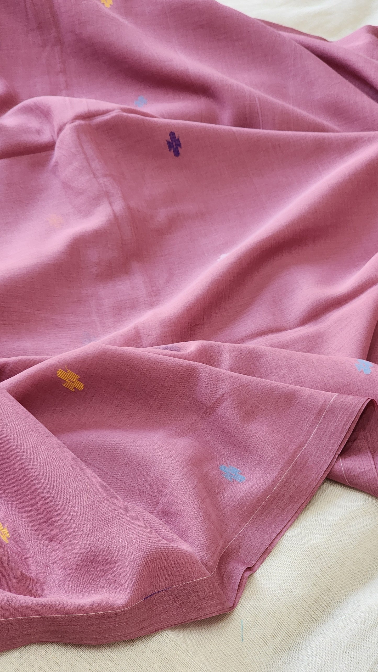 Mauve Jamdani Cotton Saree