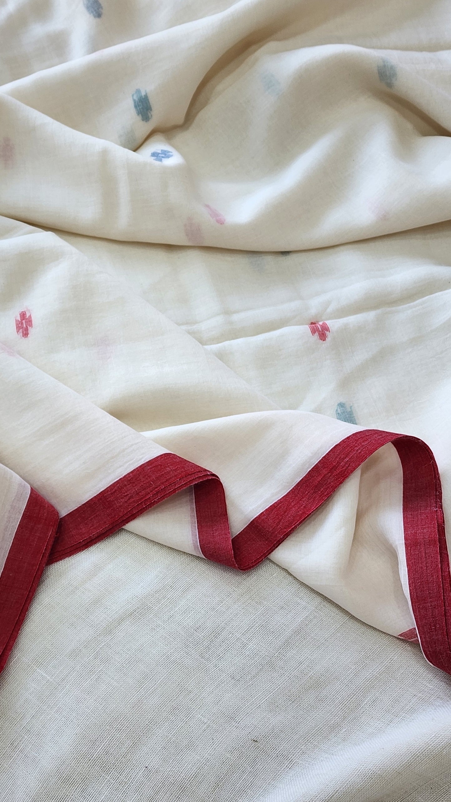 White Jamdani Cotton Saree