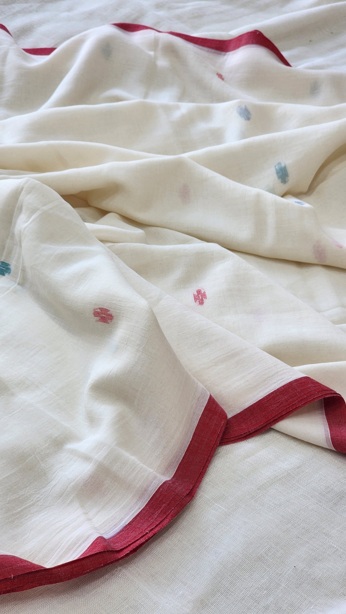 White Jamdani Cotton Saree