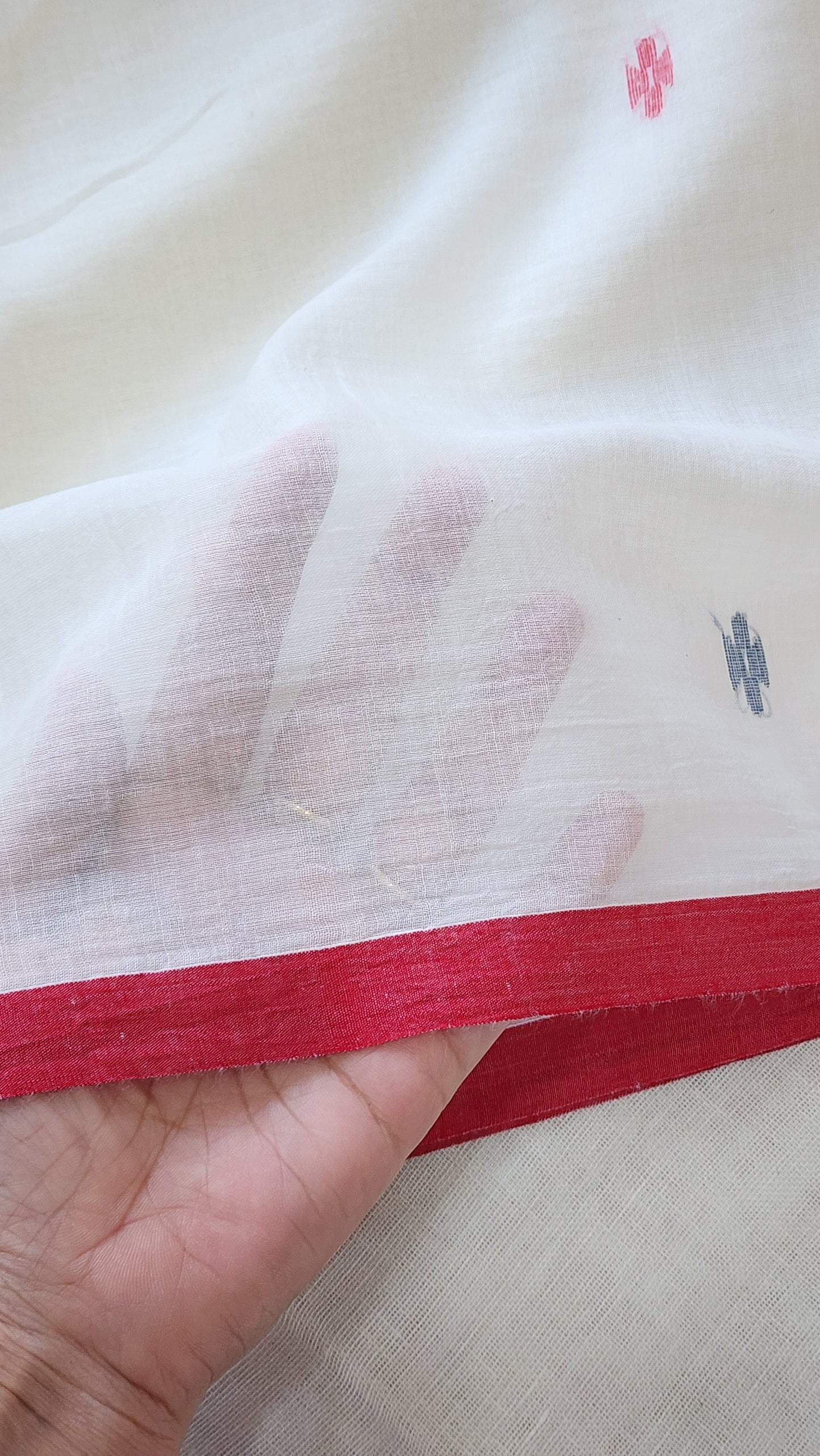 White Jamdani Cotton Saree